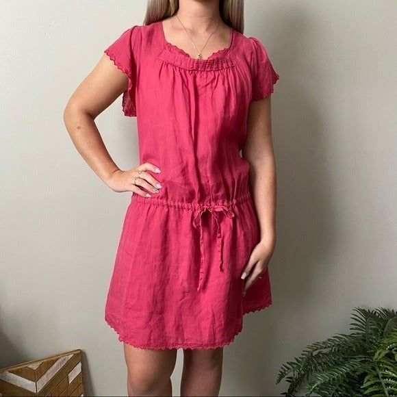 Vanessa Bruno Athe Ramie Coral Dress Size 44 or US Large / 12 - Picture 1 of 5